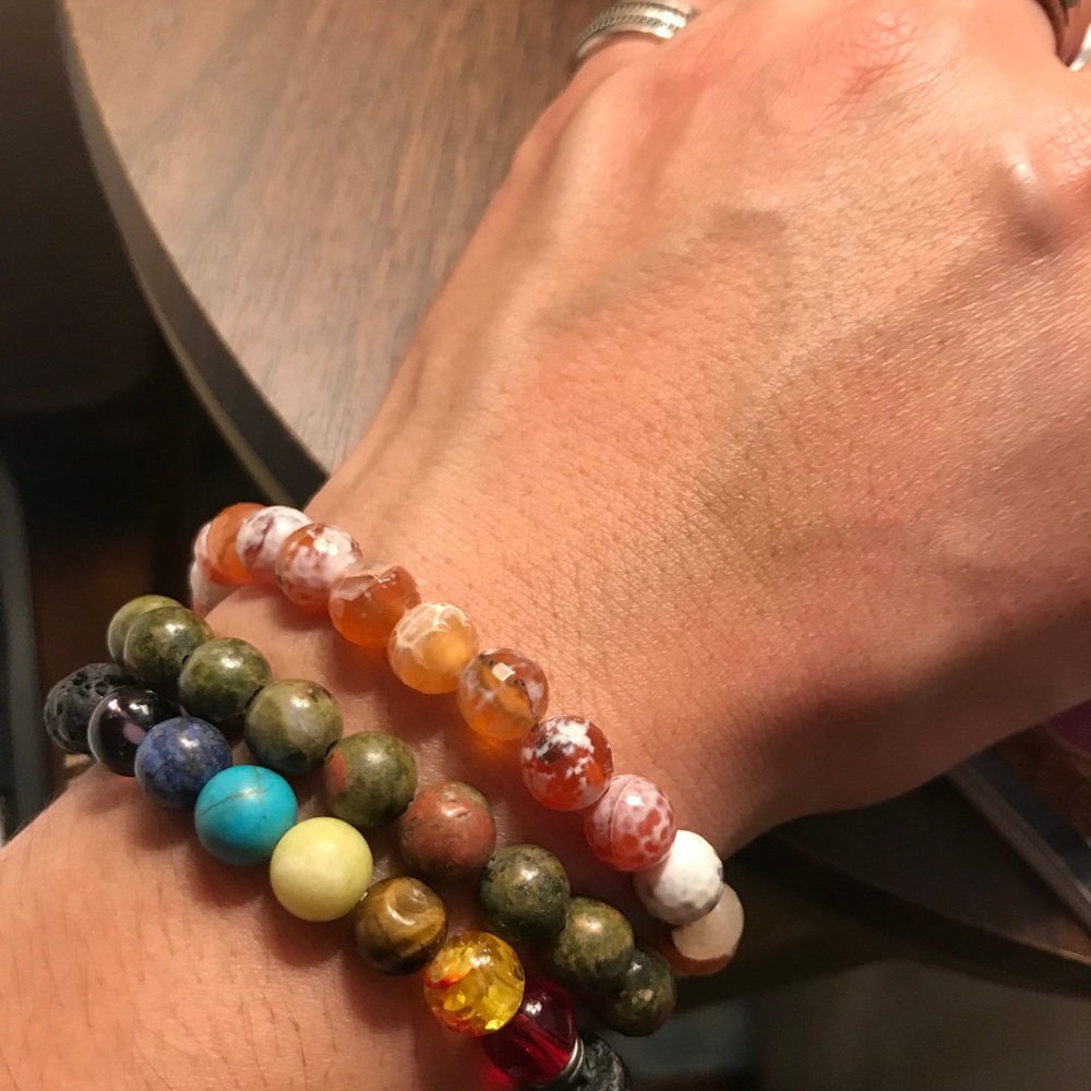 Men’s posh bead bracelets.
